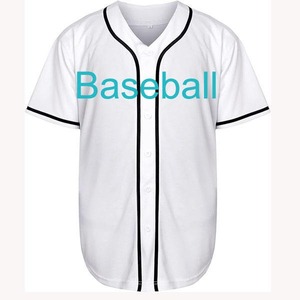 Maillot de baseball américain personnalisé en gros, haute qualité, anti-humidité, respirant, léger, col en V, polyester/coton - Product Image 3