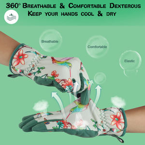 Guantes de Trabajo de Jardinería de Cuero al por Mayor, Guantes de Protección con Puntas de los Dedos para Pantalla Táctil, para Siembra, Cuidado de Rosas y Manualidades de Jardín - Product Image 4