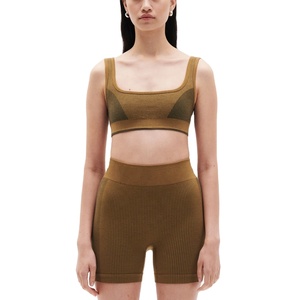 ชุดกางเกงขาสั้น2ชิ้นสำหรับใส่วิ่งชุดออกกำลังกายสีพื้นสำหรับผู้หญิงชุดวิ่งออกกำลังกายแบบกำหนดได้เองเทรนด์ใหม่เสื้อครอปแห้งเร็วระบายอากาศได้ดี2026 - Product Image 1