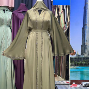 Abaya de luxe noire de Dubaï, vêtements islamiques traditionnels pour femmes, robes kimono, vêtements musulmans, nouvelle collection 2025 - Product Image 1