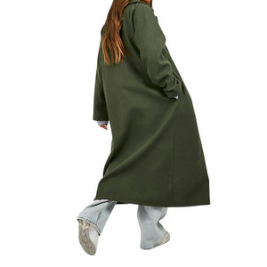 Manteau d'hiver élégant de haute qualité en laine mélangée respirante écologique vert olive long pour femmes pour la mode de tous les jours - Product Image 4