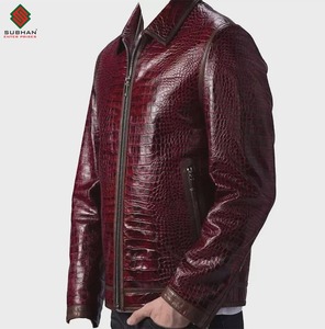 Blouson aviateur en cuir texturé, fait main, décontracté, pour l'hiver, fermeture éclair, col mandarin, taille personnalisée, service OEM pour hommes - Product Image 6