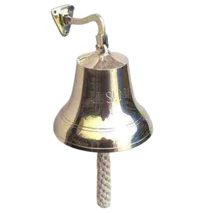 กระดิ่งเรือทะเลทำจากทองเหลืองทำมือหรูหรา100% ระฆังตกแต่งบ้านกระดิ่งติดผนังคุณภาพสูงงานฝีมือแขวนผนัง - Product Image 1