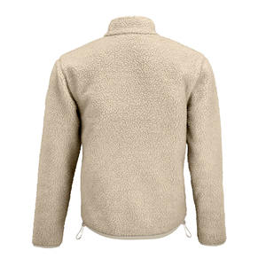 Veste en polaire enduite, service OEM, sur mesure, couleur vert olive, manches longues, fermeture éclair intégrale, col montant, hiver, unisexe, motif - Product Image 4