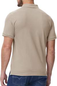 Chemise pour homme Signature, tissu piqué uni, ODM, respirant, toucher doux, flux d'air, mouvement flexible, confort quotidien, coupe moderne - Product Image 2