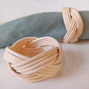 Ferme rustique fait à la main en rotin rond de serviette porte-serviettes décoratif pour la fête de mariage vacances en gros du Vietnam - Product Image 3