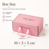 Boîte cadeau portable en carton ondulé avec poignée en ruban satiné, logo personnalisé accepté, boîte d'emballage pour cosmétiques, cadeaux de fête et de mariage