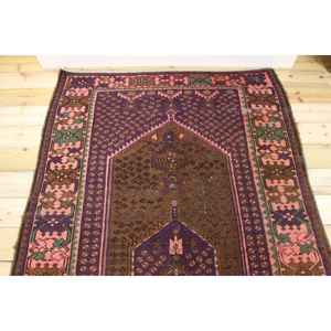 Tapis turc vintage, tapis de 4,4 x 7,6 pieds, tapis marron à pois - Product Image 3