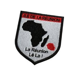 Patchs brodés personnalisés en tissu chenille écologique avec motif de carte d'Afrique et alphabet, à coudre, pour hommes/femmes, en gros - Product Image 1