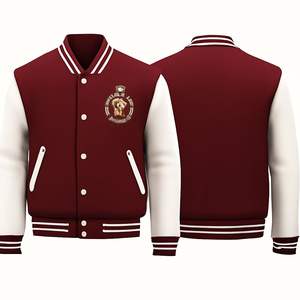 Chaqueta universitaria Unisex Formal de invierno de alta calidad con mangas de cuero de chenilla bordadas Logotipo personalizado Concha de lana/viscosa - Product Image 2