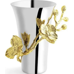 Florero de latón dorado hecho a mano con diseño de hojas en relieve elegante centro de mesa de Metal para sala de estar y decoración del hogar - Product Image 5