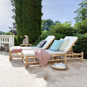 Vente en gros lit de bronzage en bois lit de soleil en bambou pour la relaxation à la piscine lits de bronzage naturels - Product Image 3