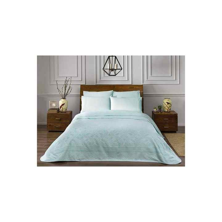 Taç Salice Turquoise Jacquard Pique Set Double