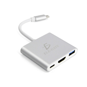 3 in 1 Type C <b>Hub</b> Adapter with 4K for HDMI <b>USB</b> 3.1 Charging Interfaces Durable Aluminium Alloy for Data Transfer and Charging - Product Image 2