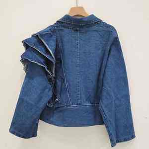 Veste coupe-vent en jean imperméable pour femme, coupe classique, style vintage, délavée, décontractée, streetwear automne - Product Image 5