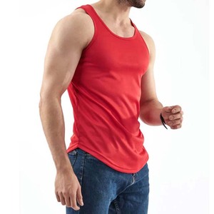 Men's <b>Red</b> Solid Color O-Neck Sleeveless Knitted <b>Tank</b> <b>Top</b> Casual Wear - Product Image 5
