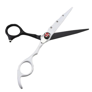 Tijeras de corte de pelo de salón de peluquería con revestimiento negro azabache de acero inoxidable profesional de alta calidad - Product Image 4