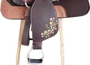 Silla de montar hecha a mano de cuero Premium occidental para carreras inglesas de alta venta de caballos de la India de fabricación mayorista - Product Image 5