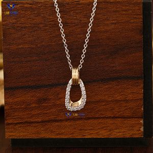 0.153 TDW colgante de diamante de corte brillante redondo con cadena oro amarillo certificado/no certificado Diamante Cvd hpht Joyería de diamantes - Product Image 1