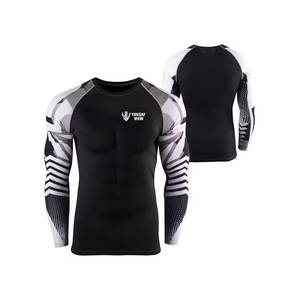 Fitness Wear Breathable Quick Dry Eco-Friendly Spandex/Polyester Full Sleeve Light Weight Men <b>Compression</b> <b>Shirts</b> Hot Sale - Product Image 3