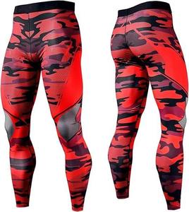 Leggings de compression pour hommes en polyester et élasthanne, résistants à l'eau, respirants, sublimés, pour MMA, entraînement, course à pied, yoga, avec taille - Product Image 1