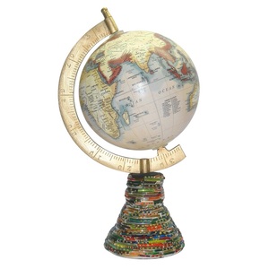 Aluminium Item Gold Color Iron Hot Selling High Quality Metal Sculpture Hollow Out <b>Rotation</b> Decorative World <b>Globe</b> the Best - Product Image 1