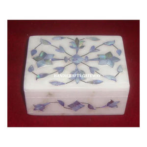 Cajas de joyería de nácar con incrustaciones de mármol blanco de calidad superior para regalo de negocios y proveedor de decoración del hogar y venta al por mayor - Product Image 1