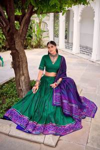 NUEVA COLECCIÓN DE LEHNGA CHOLI NAVRATRI CON DUPATTA Y BLUSA CON ESTAMPADO DIGITAL - Product Image 5