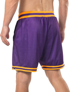 Haute qualité personnalisé 150G maille Shorts hommes vierge basket-ball Double couche Shorts de plage été noir maille Shorts - Product Image 3