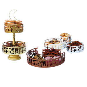 ชุดถาดช็อคโกแลตสำหรับ Eid พิเศษชุดถาดอิสลามสองขนาดแตกต่างกันสีทองและสีขาวโลหะ - Product Image 2