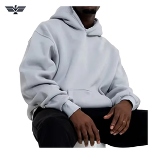 Alta calidad Unisex Oversize Pullover Hoodie 100% algodón logotipo personalizado bordado sólido invierno Streetwear fábrica al por mayor - Product Image 3