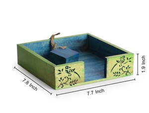 Servilletero de Madera con Diseño Floral de Hojas, Decoración Elegante para el Hogar, Diseño para Sala de Estar, Baño, Estilo Antiguo, Madera de Sheesham - Product Image 6