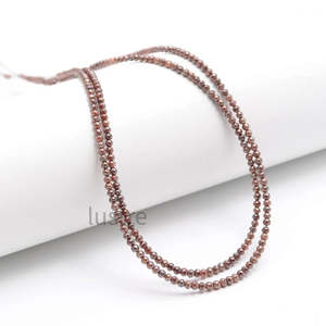 Perles de diamant rouge rondes facettées naturelles 3 mm, 16 pouces, brins lâches, couleur champagne - Product Image 3
