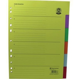 <b>File</b> <b>Folder</b> DIN <b>A4</b> Blank Recycled Cardboard Multicolored 6 Index Sheets-Soennecken - Product Image 1