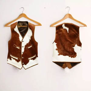 Gilet en cuir inspiré des cow-boys vintage pour tous les jours, coupe décontractée, sans manches, respirant, gilet en cuir - Product Image 6