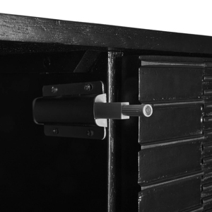 Nouveaux meubles faits à la main en bois d'acacia massif noir armoire de rangement en métal de Style indien rustique pour la cuisine conception personnalisée OEM/ODM - Product Image 5