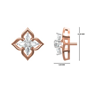 Pendientes de diamantes de laboratorio de oro de 10K 14K 18K éticos con estilo joyería elegante con opciones de diamantes éticos brillantes impecables - Product Image 2