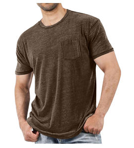 T-shirt en tricot pour homme, design uni, avec logo personnalisé et couleur unie - Product Image 3