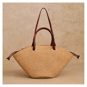 Sac à main élégant et raffiné en raphia tressé, sacs tendance en rotin et jute avec détails luxueux en perles et diamants pour toutes les occasions - Product Image 5