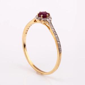 Bague en rubis naturel minimal et diamants bijoux plaqués or 14 carats en argent sterling 925 meilleur prix de Thaïlande Fabricant - Product Image 2