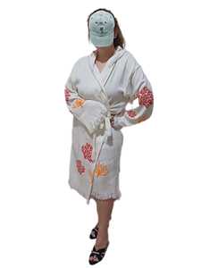 Peignoir à capuche en mousseline douce Impression colorée Femmes Hommes Enfants Serviette de plage Spa Salle de bain Maison Hôtel Séchage rapide - Product Image 4