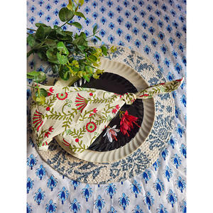 Ensemble de serviettes en coton naturel fait à la main de l'Inde Serviettes jetables imprimées en blocs pour la cuisine, les fêtes d'anniversaire lavables - Product Image 6