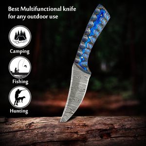 Vente en gros commandes en gros personnalisées OEM ODM couteau de chasse en acier damas forgé à la main manche en bois - Product Image 2