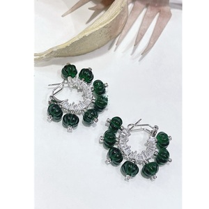 Pendientes de latón en relieve de rubí elegantes de lujo para boda/compromiso/fiesta de aniversario para niñas - Product Image 1