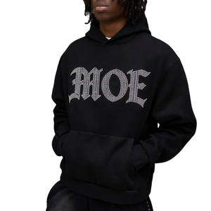 Sudadera con Capucha para Hombre, Estilo con Pedrería, Talla Grande, Ropa Deportiva Informal de Felpa, Fabricación de Ropa Deportiva de Moda - Product Image 3