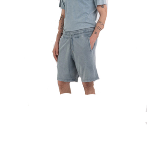 Acid Wash Solid Casual Gym Shorts Quick Dry 100% Polyester Mid Waist Worsted Fabric Drawstring Closure Relaxed Fit for Summer - Product Image 6