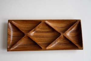 Plateau de service classique en bois carré peint à la main pour cadeaux - Product Image 2