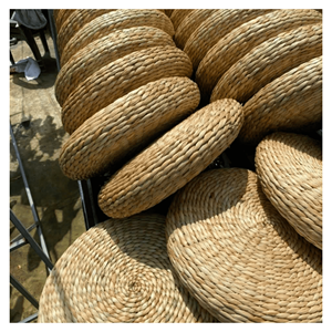 Water Hyacinth <b>Cushion</b> Pad Woven water hyacinth pad for indoor floor sitting reading corners and décor Vietnam made - Product Image 5