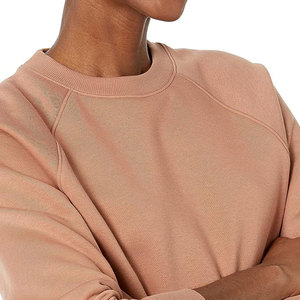 Sweat-shirt d'hiver pour femme en coton biologique personnalisé OEM, tissu tissé respirant, écologique, anti-rétrécissement, pull décontracté uni - Product Image 3
