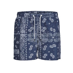 กางเกงขาสั้นบอร์ดสำหรับผู้ชายกางเกงเอวสูงปานกลางผ้าฝ้าย100% น้ำหนักเบาและระบายอากาศได้ดีดีไซน์แบบหลวม - Product Image 1